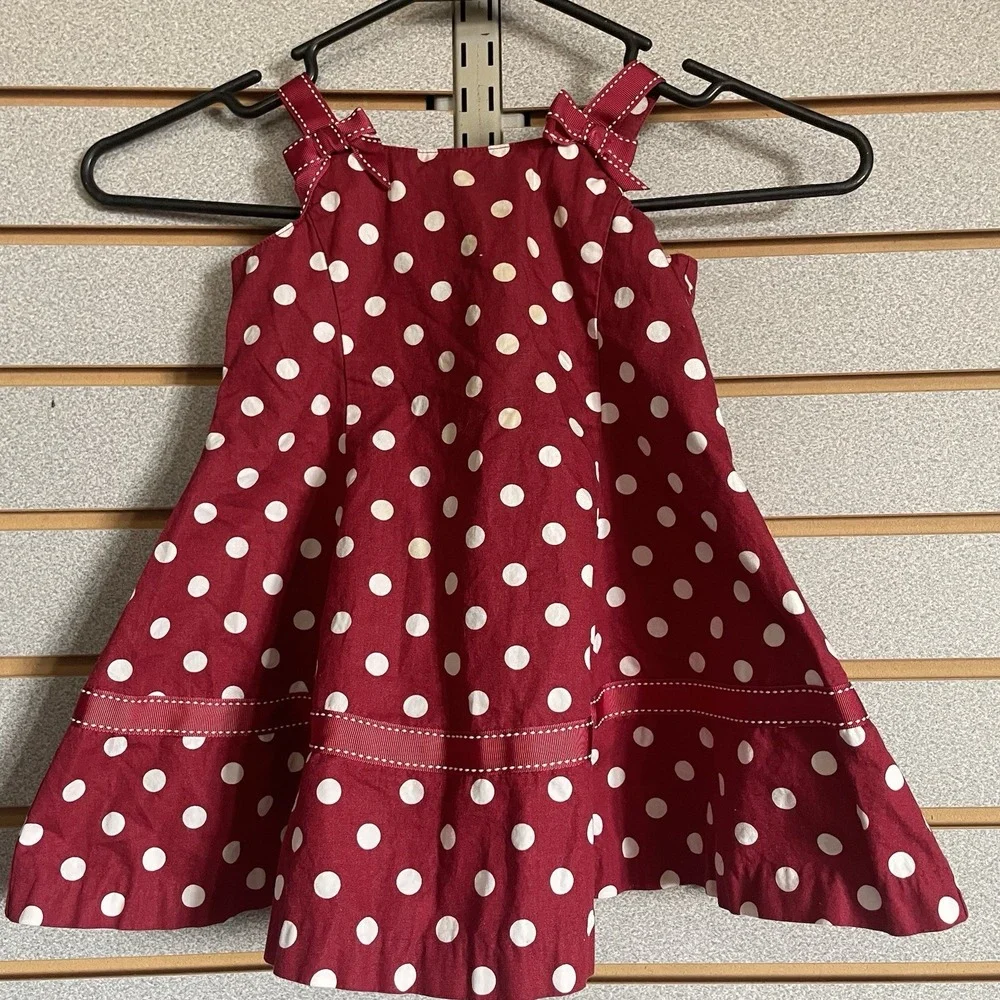 VTG Gymboree Red White‎ Polk A Dot Sundress 12 18 Months 2005 Line EUC